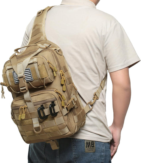 Lemubeane Backpack Pack Pack Tactical Sling Bag Military Rover Shoulder Sling EDC Molle Assault Range Bag Crossbody