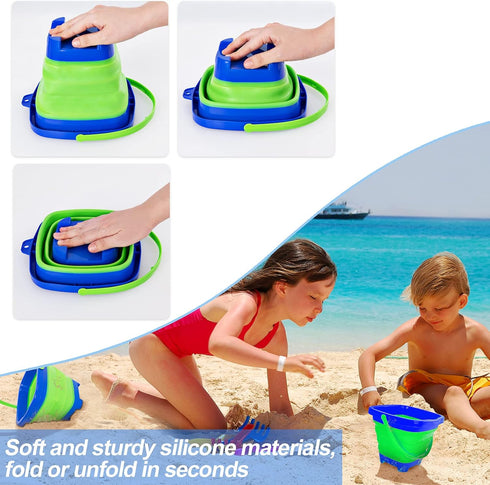 Lanboon Kids Fishing Net - Telescopic Landing Net with Aluminum Pole Handle, Collapsible Bucket Sand Pail, Butterfly