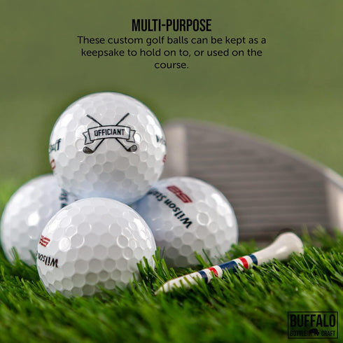 Wilson Sleeve of 3 Personalized Golf Balls for Men, Custom Design for Groomsmen, Officiant, Best Man, Father of The
