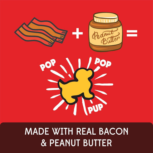 Plus Puffed Dog Treats - 24oz Bacon & Peanut Butter with Prebiotics and Probiotics Made in USA