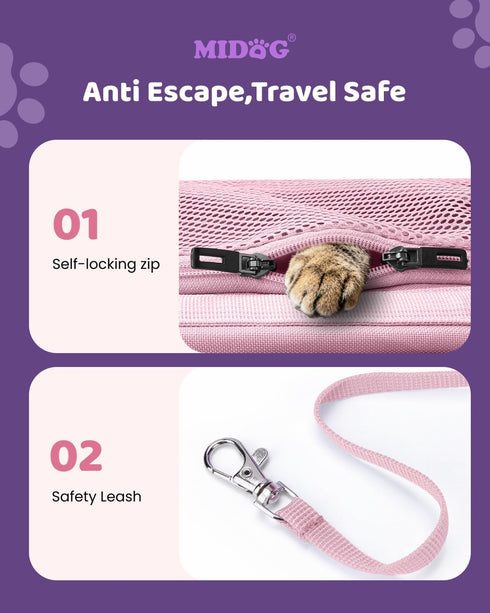 25 Lbs, MIDOG Cat Carrier Soft for Small to Medium-Sized Cats,Up to TSA Airline Approved Soft Sided Pet Carrier