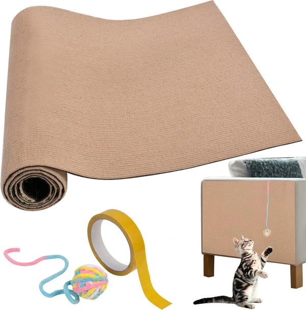 Cat Scratching Mat - 118"x16" Trimmable Carpet Mat, Large Self-Adhesive DIY Replacement Pad