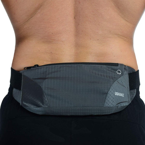 USHAKE Running Belt, Ultra Light Bounce Free Waist Pouch Bag for Men or Women, Fitness Workout Belt for iPhone