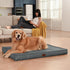 Orthopedic Dog Bed for Large Dogs, Washable Dog Crate Bed with Egg Crate Foam and Removable Oxford Cooling Cover, Grey