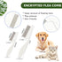 Pet Grooming Brush Kit for Cat and Dog, 4 Pieces Set with Hair Massage Cleaner and 2 Flea Combs for Shedding