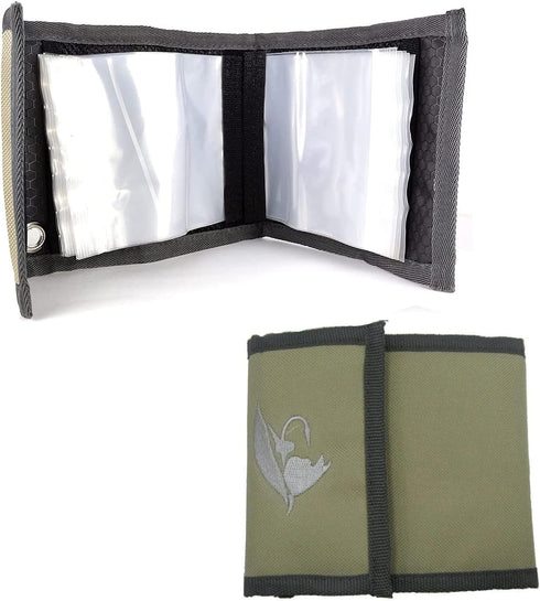 High Grade 10 Clear Pocket Leader Wallet, Size 4X4 inch Fly Fishing Tippet Storage Case (Light Grey)