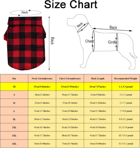 3 Pack Cute Plaid Dog and Cat Shirt, Dog Shirts for Medium Dogs and Cats, Birthday Party and Holiday Photo