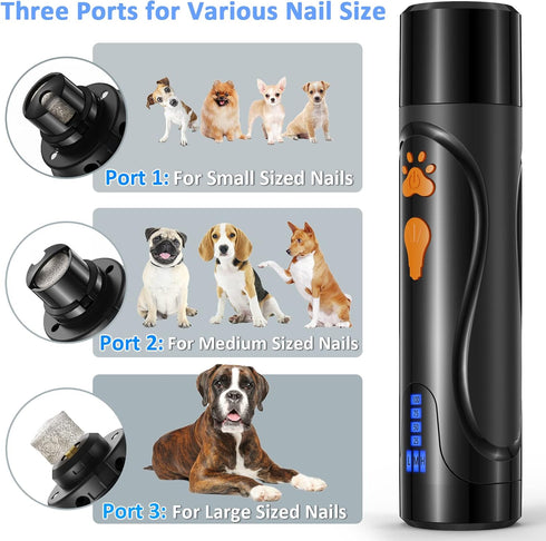 Dog Nail Grinder, Electric Pet Nail Trimmers and Clippers Kit, Super Quiet, Rechargeable for Small Large Dogs & Cats