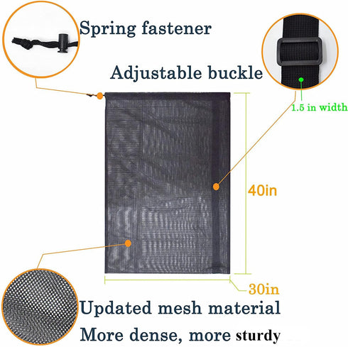 Heavy Duty Mesh Ball Bag, Drawstring Storage Bag for Basketball, Soccer, Sports Gear with Adjustable Strap