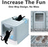 2-in-1 Foldable Cat Litter Box with Lid, Enclosed Potty, Large Top Entry Anti-Splashing Toilet, Easy to Clean Including