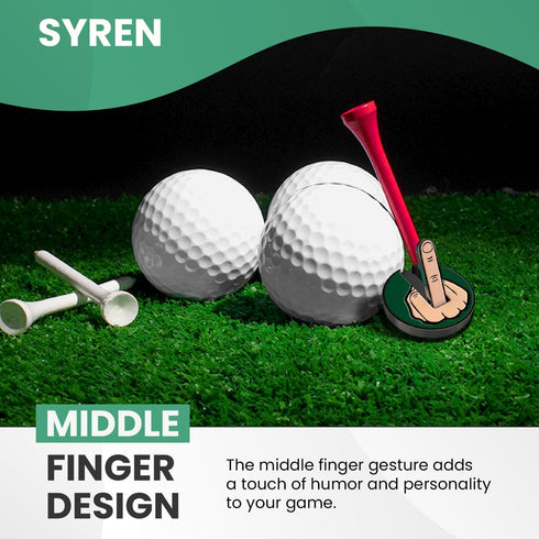 Green Middle Finger Golf Putter Head Covers & Ball Marker - Premium Protector with Magnetic Closure | Funny Golf Gifts