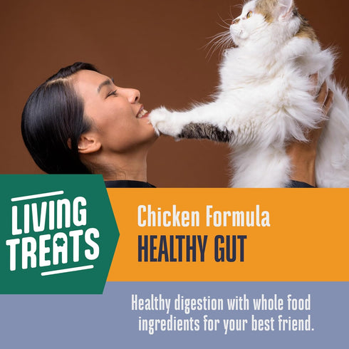 Whole Life Cat Living Treats for Cats – Human Grade Probiotics for Gut Health, Natural Digestive Support, Chicken &