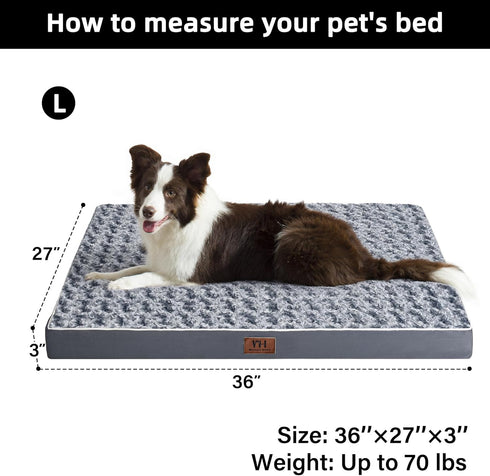 WESTERN HOME WH Large Dog Bed, Waterproof Orthopedic Mattress with Removable Washable Cover, Non-Slip Bottom