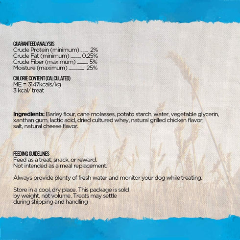 Blue Dog Bakery Natural Dog Treats, Low Calorie Chicken & Cheese Flavor, Perfect Trainers, 6oz, 8 Count