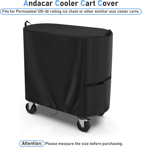80 33"L19"W18"H Outdoor Cooler Cover for Permasteel Qt Rolling Patio Cooler Cart, Waterproof Ice Chest Cart Cover Patio
