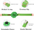 Elegant little tail Green Leather Dog Collar, Durable Flower Pattern Bow Tie for X-Small Dogs and Cats