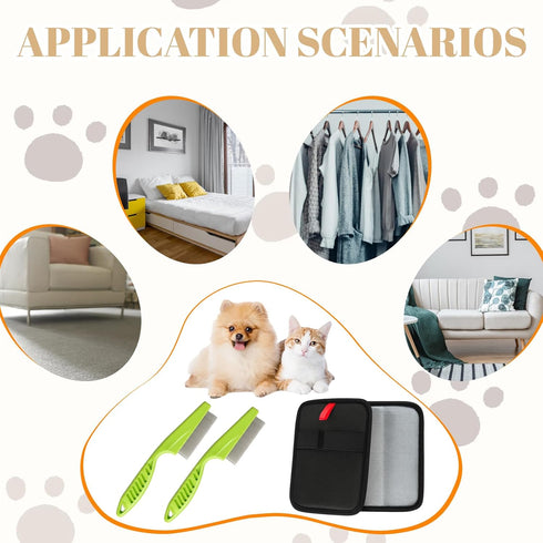 MIRJXB 4PCS Pet Hair Removal Glove, Reusable Grooming Gloves, Electrostatic Magic Brush Pet Hair Remover Tool