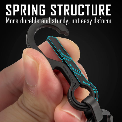 KeyUnity KM01 Titanium EDC Keychain Clip - Quick Release Carabiner Key Ring Holder for Men