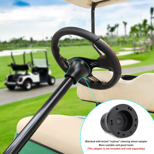 Roykaw Golf Cart Steering Wheel Compatible with EZGO TXT/RXV, Club Car DS/Precedent/Tempo, Yamaha and Most Golf Cart