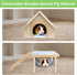 LUCKYBOPAN Hammock, Guinea Pig Hideout- Wooden Guinea Pig Toys with Stairs and Mat & Detachable Double-Decker House