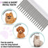 Poodle Pet Detangling Pet Comb - Long & Short Stainless Steel Teeth for Safe & Gentle Grooming