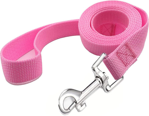 TAIAN 5 FT Strong Dog Leash - Nylon Leashes for Small Medium Large Dogs (Pink)