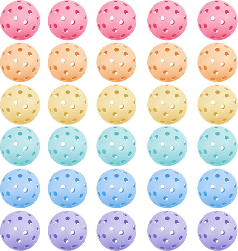 Tradder 30 Pcs Plastic Practice Baseballs Bulk 40 Holes Multi Color Practice Golf