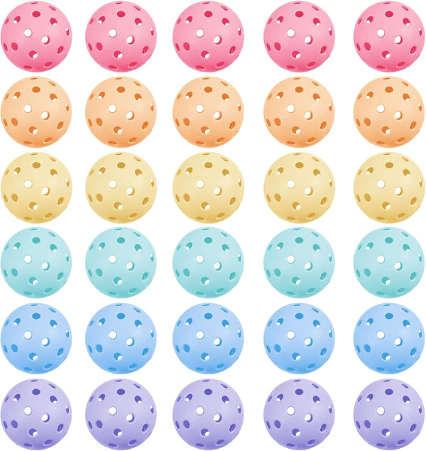 Tradder 30 Pcs Plastic Practice Baseballs Bulk 40 Holes Multi Color Practice Golf