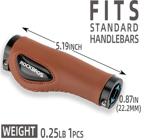 ROCKBROS Ergonomic Bike Handle Grips, Soft Gel Dual Lock on Bicycle Handlebar Grips for Mountain MTB MBX Bike