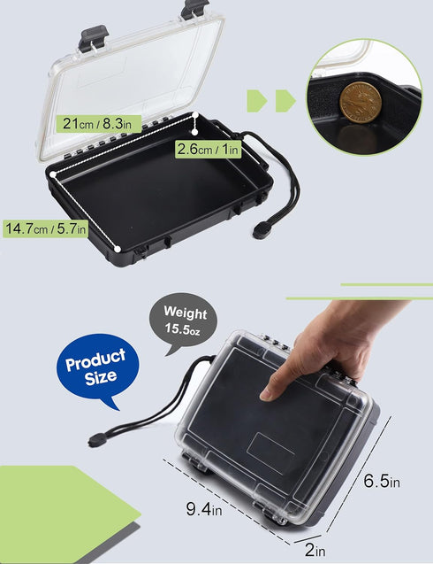 Waterproof Dry Box Waterproof Containers Waterproof Box for Kayaking Small Waterproof Storage Box Floating Dry Case for Boat Watertight Drybox