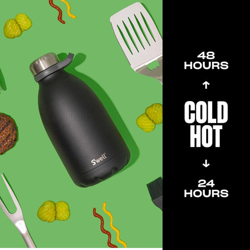 S'well 64oz Stainless Steel Roamer Bottle, Onyx, Triple Layered Vacuum Insulated, Keeps Drinks Cold for 72 Hours