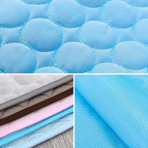 Portable Summer Dog Cooling Mat, Washable Water-Absorbent Pet Cooling Pad, Ice Silk Self-Cooling Mat for Dog (Pink,