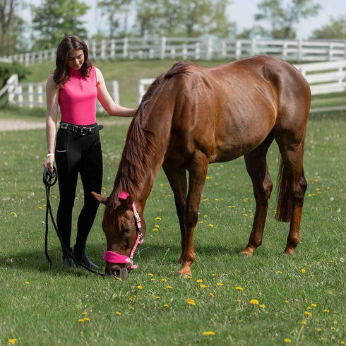 Equinavia Saga Fleece-Padded Breakaway Halter - Sweet Pink & Pink Flambe for Horses