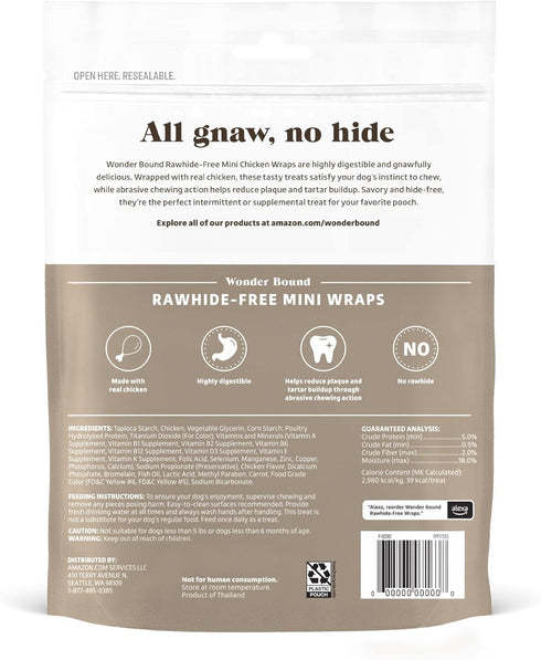 15 Count Wonder Bound Chicken Wrapped Mini Sticks - - Rawhide-Free Dog Treats, Dental Health Chews for Plaque & Tartar