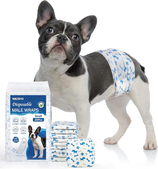 MICOOYO Dog Diapers Male Disposable Super Absorbent Male Dog Wraps Lighter Dogs