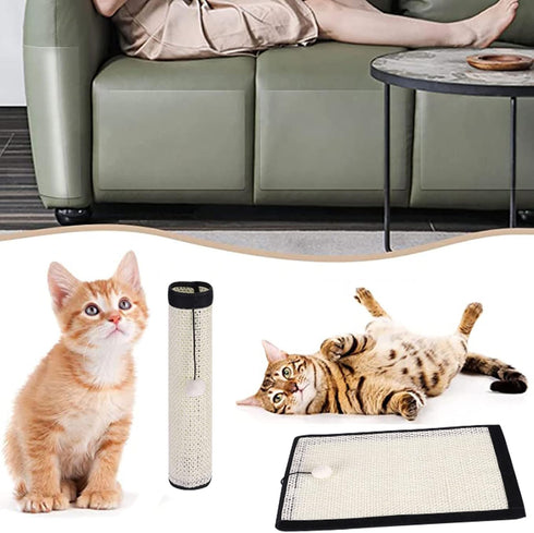 Cat Scratch Pad, Natural Sisal Furniture Protector, Anti-Scratch Sofa Cushion Pad for Indoor Cats Grinding Claws
