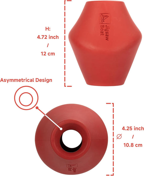 Stuffable Enrichment Dog Toy Durable Natural Rubber Treat Dispenser for Large Dogs, Irregular Shape, Red, Bully Stick