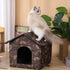 Outdoor Cat House for Feral Cats, Waterproof House for Dogs and Cats, Medium, Brown Support Rod