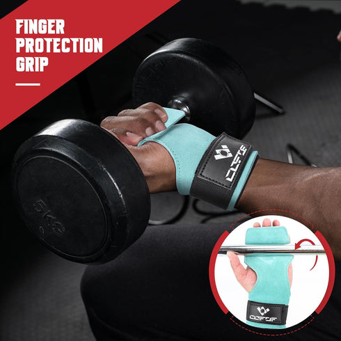 COFOF Weight Lifting Wrist Strap, Double Layer Leather Wrist Strap for Deadlift and Powerlifting, Adjustable Neoprene