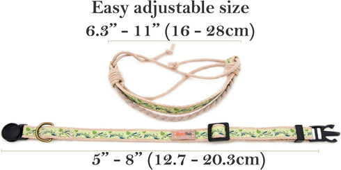 Pettsie Kitten Collar Breakaway with Matching Bracelet, Adjustable 5"-8", Green Gift Box