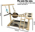 Parrots Playground Bird Play Stand Natural Wood Parrot Perch Gym Playpen Parakeet Nest with Feeder Cups Ladders