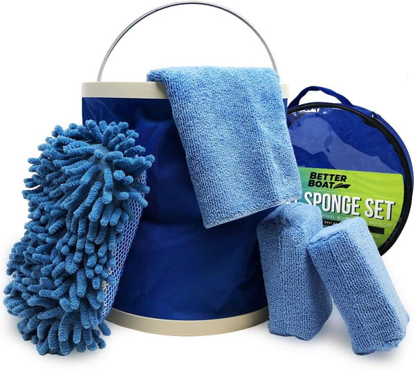 Boat Cleaner and Car Wash Sponges, Non-Scratch Microfiber Sponge and Wash Cloths,