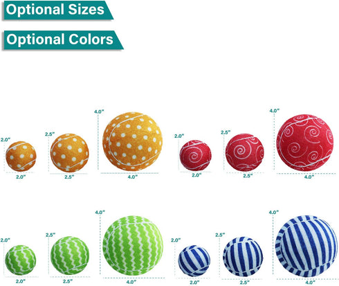 AMA SPORT Dog Squeaky Tennis Balls for New Puppy, Small Dog, Cat, 12 Balls Pack (2.0 Inch)