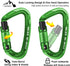 UIAA Certified Heavy Duty Large Locking Carabiner Clips - 25kN Auto Locking for Climbing and Rappelling