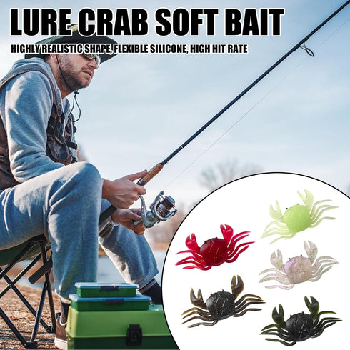 Oxxggkao Pack 20 Set of Soft Crabs Fishing Lures Collection with Flexible Movement and Bright Color Option for Highly