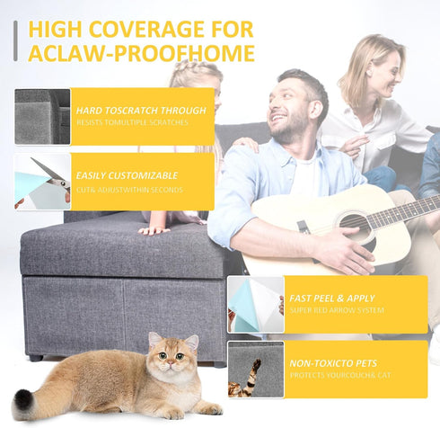 Anti Cat Scratch Furniture Protectors, 11PCS Cat Scratch Deterrent Tape for Couch Corners