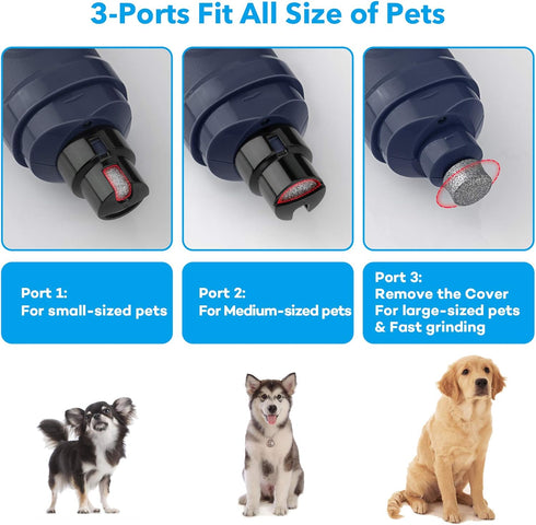 Casfuy Dog Nail Grinder with 2 LED Light - New Version 2-Speed Powerful Electric Pet Nail Trimmer, Professional Quiet