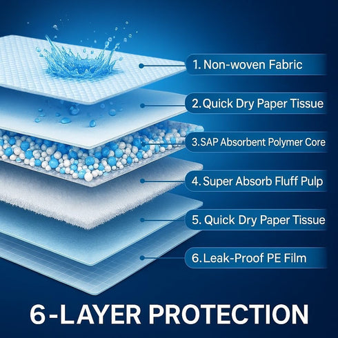 Generic 23x23, 6-Layer, 40 Count, Pack Super Absorbent Pee Pads, Leak Proof, Travel