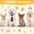 100 Pieces Dog Bows Set, Fall Dog Bows, Thanksgiving Bow Ties, Halloween Dog Bows for Small Medium Dogs