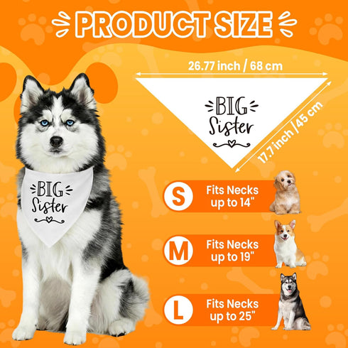2 Pack Dog Bandanas for Pregnancy Announcement, Cute Adjustable Pet Bandana Scarf for Small Medium Large Dogs, Gender